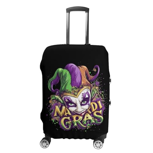 Mardi And Gras Jester Mask Travel Luggage Cover for Suitcase 19-32 Inches Elastic Washable Baggage Protector