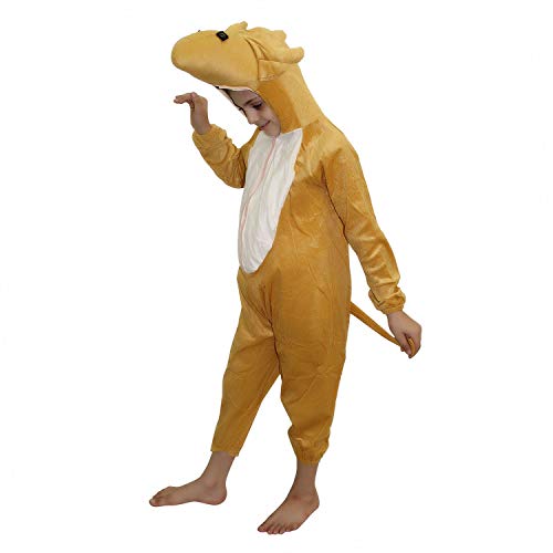Image of Kaku Fancy Dresses Fleece Deer Wild Animal Costume For Kids - Brown, 7-8 Years | Animal Fancy Dress For Boys & Girls