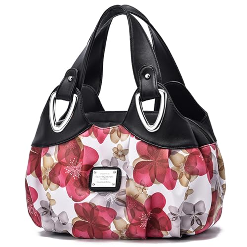 Image of Fashion Vegan Leather Handbag for Women Multi Pocket Large Tote Bags Satchel Printed Purses Soft Hobo Bag