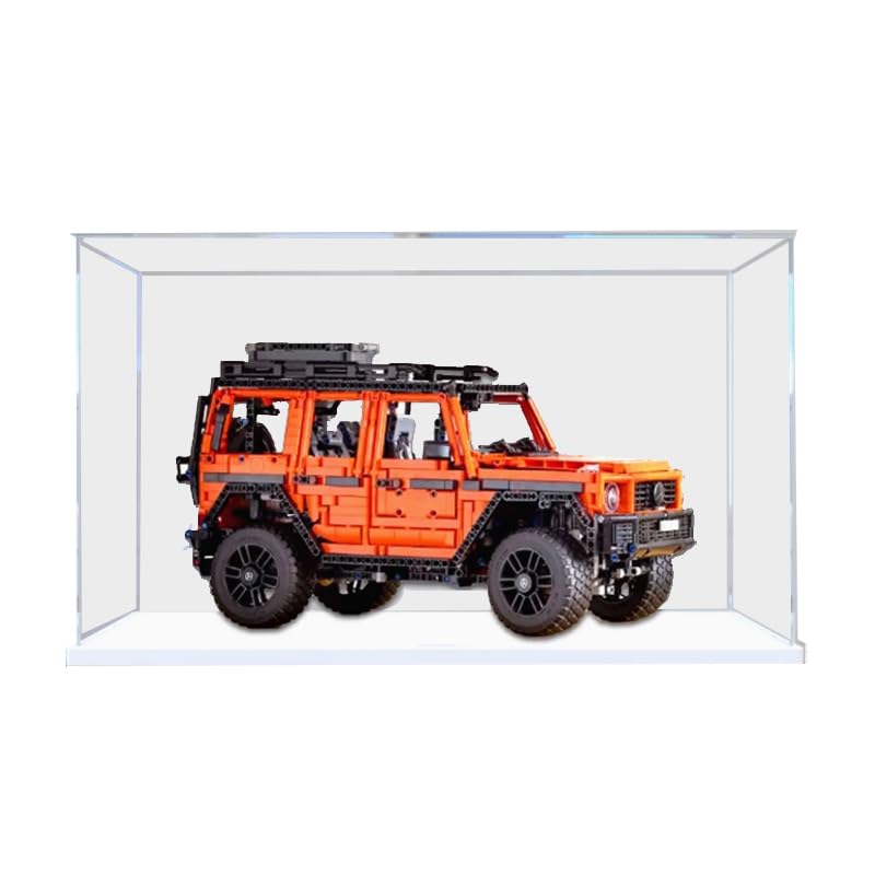 HCAEIOFJ Clear Acrylic Display Case for Lego Technic 42177 Mercedes-Benz G 500 (White Bottom Box)