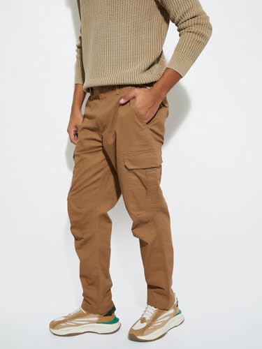 Image of Max mens Urb n Men Relaxed Fit Solid Cargos Pants