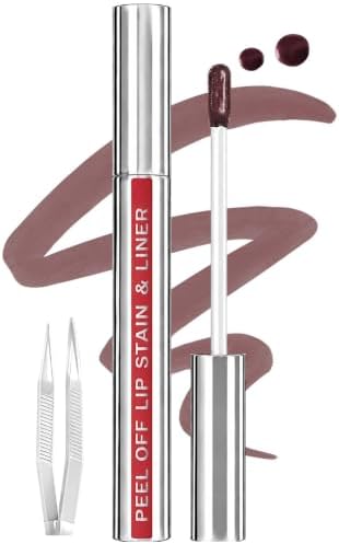 Lip Stain Peel Off, Long Lasting Lip Liner & Stain, Neutral Mauve