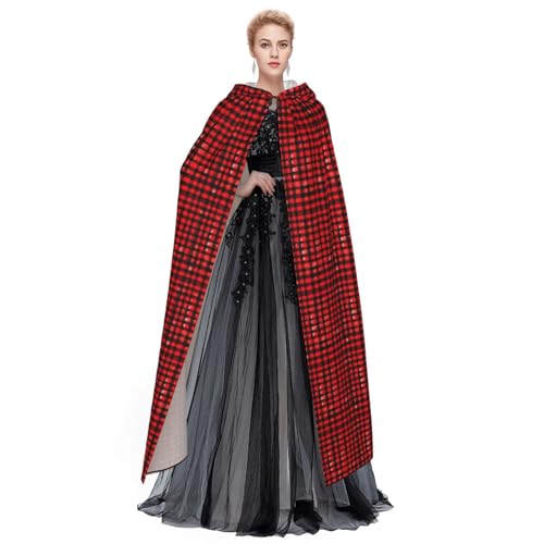 Cape à capuche écossaise longue 190 cm pour masquer une tenue ordinaire - 2
