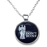 Weeping Angel Orion Creations Doctor Who. Weeping Angels no parpadean Tono de Plata Colgante Collar Cabochon de Cristal