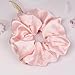 Oversized Satin Scrunchies for Women - 2 Pack Extra Large Hair Ties Accessories, Big Silk-Like Ponytail Holders, No-Damage Elastic Bands for Thick Curly Hair, Light Pink
