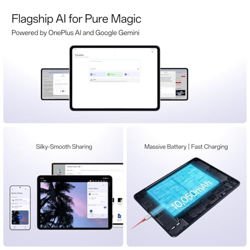 Image of OnePlus Pad Go 2, 30.73 cm (12.1 inch) 2.8K Display, Dolby Vision, 120Hz Refresh Rate, Quad Speakers, AI, 10050 mAh Battery, 5G Tablet, 8GB RAM 256 GB Storage, Shadow Black