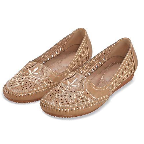 Collections Etc Cut-Out & Embroidered Slip-On Shoes with Arch Support2