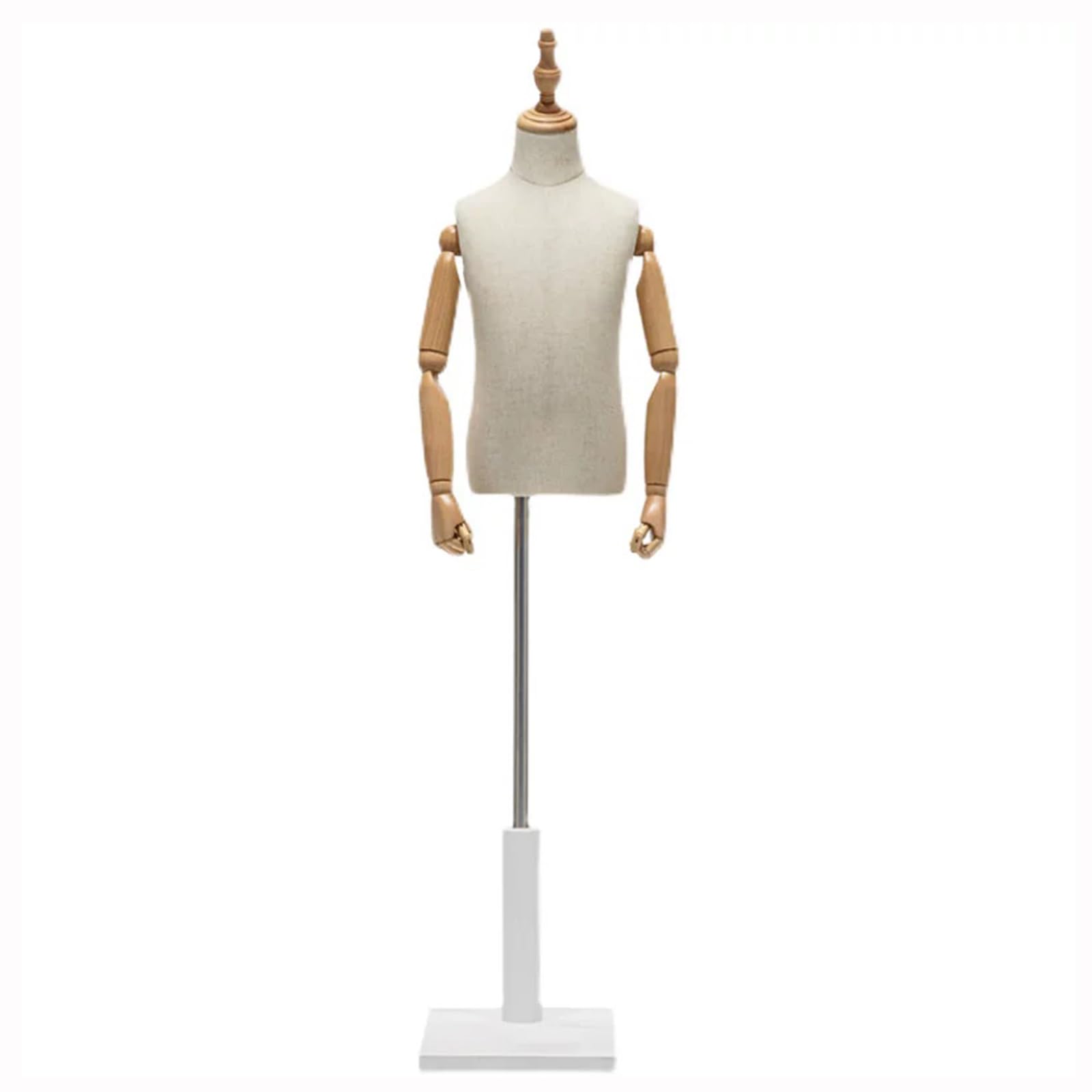 Mannequin Torso With Stand, Child Dress Form With Wooden Articulated Arms, For Boys/Girls Clothing Display, Retail, Boutique(6 years old)