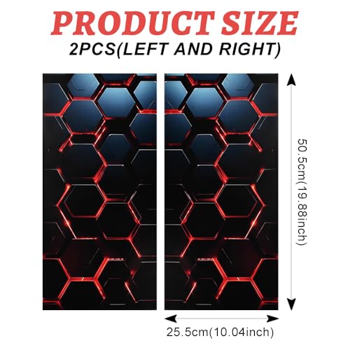 Image of XhuangTech 2PCS Honeycomb Car Stickers and Decals, HD Printed Car B-Pillar Sticker, Personalized Vehicle Door Pillar Decal, DIY Auto Center Pillar Waterproof Sun Protection Scratch PET Cover