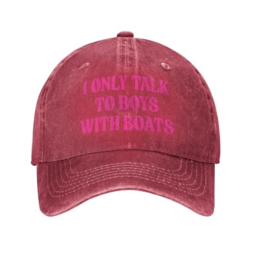I Only Talk to Boys with Boats Hats Washed Cotton Cap