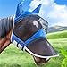 Prevent-Mosquito Horse Full Face Protection Mesh Mask with Nasal Cover Riding Equestrian Equipment for Horse(Black,S)