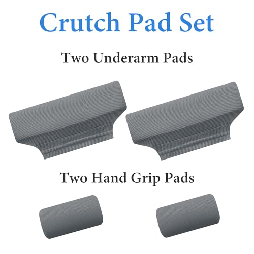 SPRING SEAON Crutches Padding Waffle Pattern Universal Crutch Pads for Armpits and Hand Grips Pads for Crutches Underarm Crutch Cushions Crutch Covers Pillows Crutch Accessories (Gray) by SPRING SEAON - Image 3