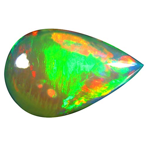 Opale arc-en-ciel poire de 6.83 ct, une gemme de prestige au cabochon multicolore fascinant