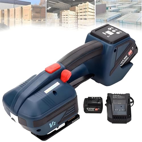 WYBYYDS Industrial Electric Strapping Machine, 4000mAh High-Capacity Battery, for Secure Palletizing with 13-16mm PP/PET Plastic Strap 2x4000mah