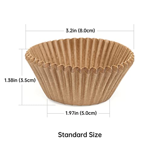 Bake Choice 5032 Non-Stick 200Pcs Standard Cupcake Liners For Baking, Natural, Food-Grade Cupcake Wrapper, Greaseproof Parchment Muffin Liners thumb #1