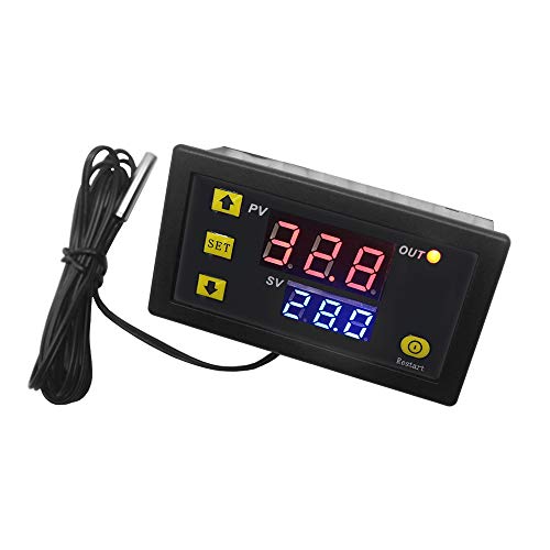 KKmoon W3230 Mini Digital Controlador de Temperatura Pantalla LED Termostato Regulador DC 12V 20A Sensor de Control de Temperatura Sensor