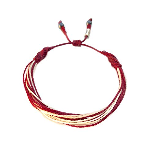 Burgundy and Ivory Awareness Bracelet for Head Neck and Throat Cancer Oral Squamous Cell Carcinoma Laryngeal Pharyngeal Cancers by RUMI SUMAQ