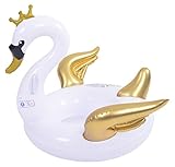 Tamaño: 152110105 cm Jilong – Sillón Inflable Cisne, Color Blanco/Dorado, 37408