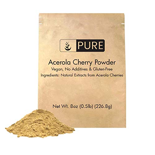 Acerola Cherry Powder (8 oz, ½ TSP per Serving) by Pure Ingredients, 100% Pure, Rich in Vitamin C & Immunity Boosting, All-Natural, Gluten-Free, Eco-Friendly Packaging