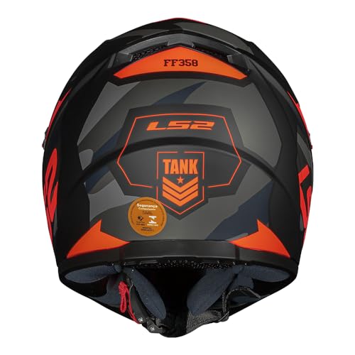 Capacete Ls2 FF358 tank Preto e Laranja Fosco