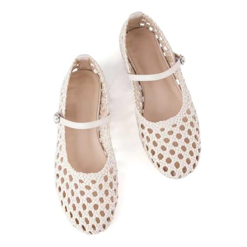 Image of Ballet Flats Mesh Shoes for Women Mary Janes Flats | Wide Feet Options, Woven Mesh Flats, Soft Cushion, Comfortable Ballerina Flats, Casual, Dress Shoes, Daily, Work, Versatile