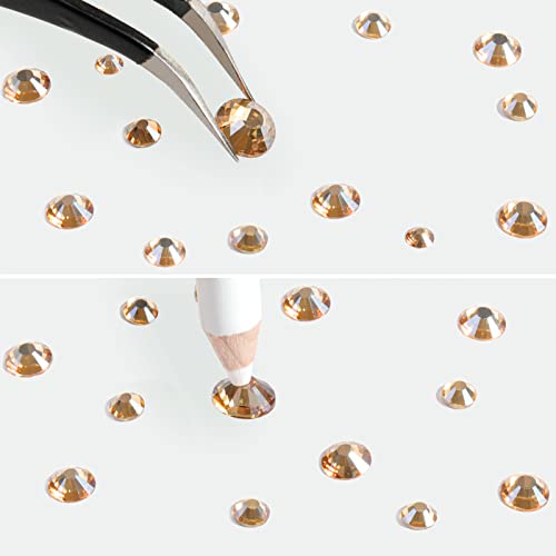 Image of Beadsland Flat Back Rhinestones, Golden Shadow, Mixed 8 Sizes 2500pcs