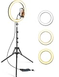 12,6 Zoll Ringlicht mit Groß Stativ Handy (Gesamthöhe 180 cm), Pnitri Großes Ringleuchte & Selfie-Ringlicht für Live-Streaming, Make-up, YouTube, TikTok Videos, Fotografie