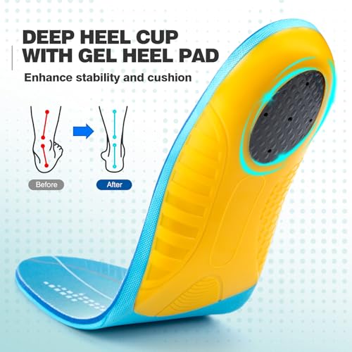 Image of Plantar Fasciitis Insoles for Men Women Arch Support Inserts Orthotics of Flat Feet High Arch Pain Relief for Work Boot Shoe (Men 4-4 1 /2 | Women 6-6 1 /2-(230mm),Star)