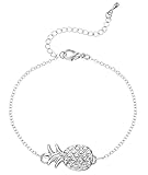 Goldenchen Cute Bracelet for Women Adjustable Pineapple Bracelet Fashion Jewelry Anklet (Silver)