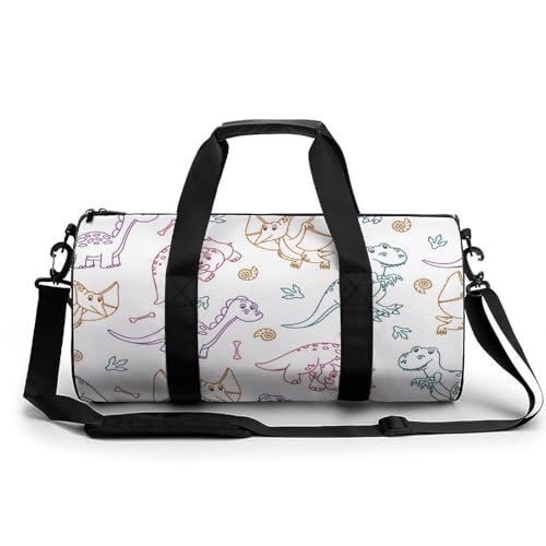 Sac de sport dinosaures colorés de 45cm pour la gym et le voyage