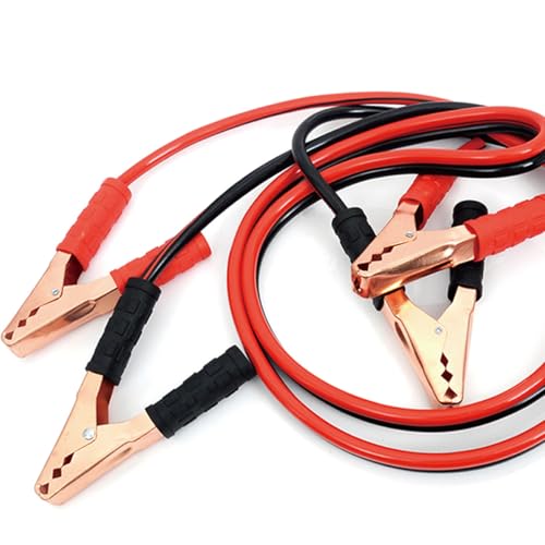 A2ZWORLD Câbles de démarrage pour batterie de voiture 800 AMP, section 10 mm², 2 pièces noir et rouge de 250 cm, pour urgence voiture et moto jusqu'à 2000 cc