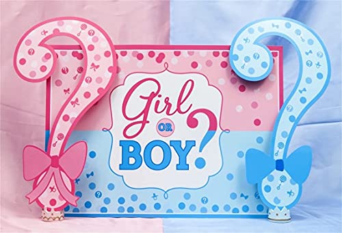 Aofoto 5X3Ft Girl Or Boy Gender Reveal Backdrop Baby Shower Party Decoration Photography Background Boy Or Girl Banner Pregnancy Announcement Photo Studio Props Photobooth Wallpaper #TOP5