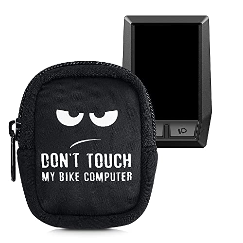 kwmobile Custodia Protettiva compatibile con Bosch Kiox/Kiox 300 - Astuccio in Neoprene Chiusura Zip - Soft Pouch per Bike GPS Don't Touch my Bike Computer bianco/nero