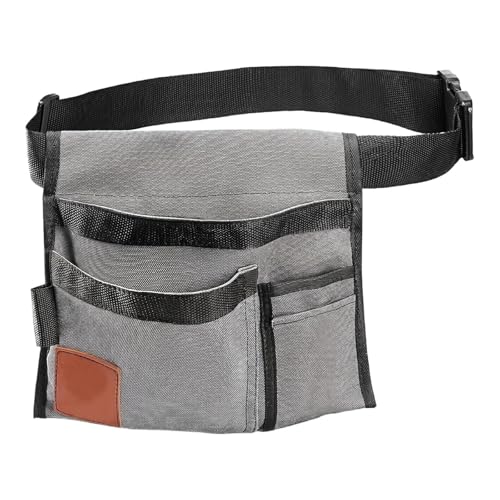 ZGUZMCMK Delantal de Trabajo, Cinturón Portaherramientas, Organizador de Lona Multiusos, Cinturón de Accesorios, Herramientas de Jardinería, Carpintero, Electr, Negro Gris, Individual