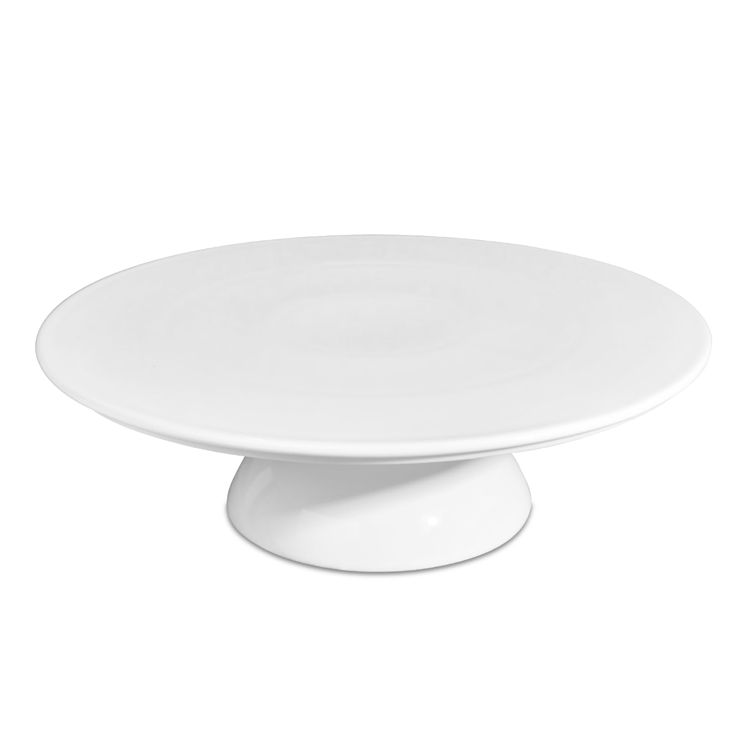 Extra Large 14 inch Porcelain Cake Stand, Cake Plate, Dessert Display, Ceramic Cupcake Holder, Pedestal Cake Stand for Party, Weddings, Home Decorating Stand, Versatile Serving Platter, White, Round