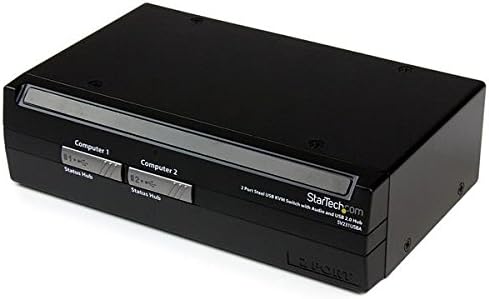 StarTech.com 2 Port Steel USB KVM Switch with Audio and USB 2.0 Hub (SV231USBA)