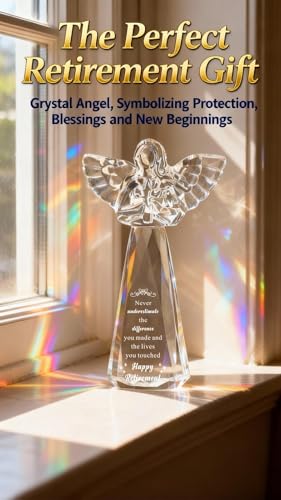 Retirement Gift for Woman Engraved Crystal Angel - Image 2