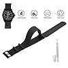 BISONSTRAP Nylon Watch Straps for Men, One-Piece Military Watch Bands, 22mm, Black (Black Buckle) #2