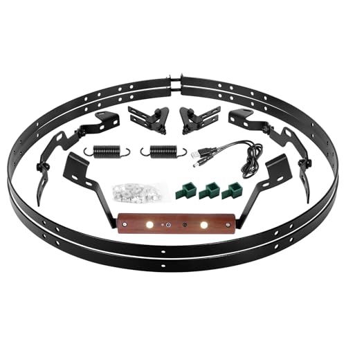 Vankey Hinge Assembly with LED Handle for Large Green Egg - Heavy Duty Powder Coated Steel Band and Hinge Replacement Kit for Large Big Size Egg Green Springs & Hardware - Enhanced Seal & Durability