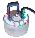 1 DISC FOGGER/MIST MAKER with 9 RBG Multi-Color Programmable LEDs Includes Controller and Transformer - Great for Halloween, Parties and Humidifying