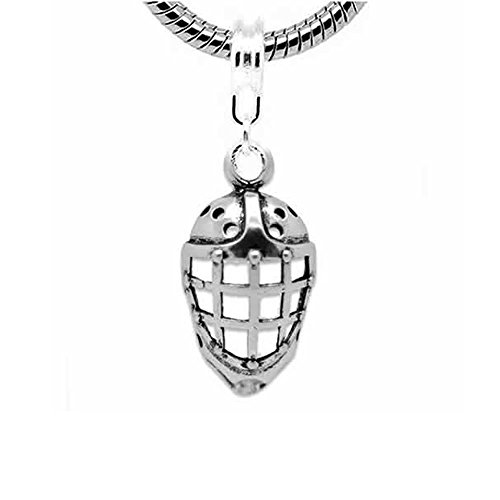 Hockey Helmet Charm Dangle Bead Spacer For Snake Chain Charm Bracelet