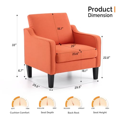 Image of VINGLI Accent Chairs Set of 2, Modern Traditional Armchair for Living Room