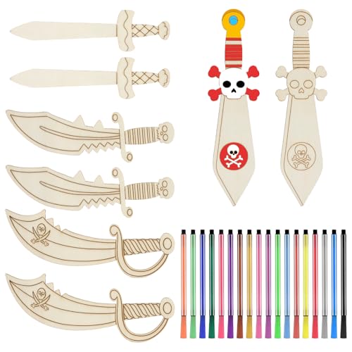 【Facile da usare】​:Con questo kit, i bambini possono iniziare a dipingere la Spade di legno per bambini e poi avvolgere la fascia al manico. Un processo semplice per Spade fatte a mano per bambini uniche