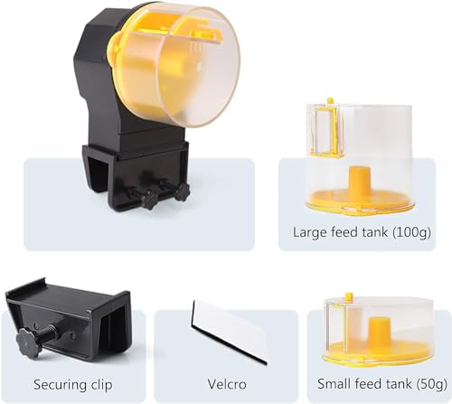 Image of VAYINATO Aquarium Fish Tank Automatic Plastic Fish Food Feeder with Free 2 Dispenser 50G /100G | Random Colour (Pack of 1) by Petzlifeworld