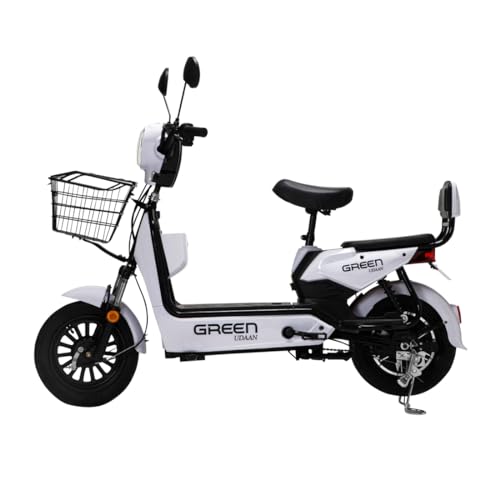 Image of Green Udaan Low Speed Electric Scooter Non RTO 30KM Range White with Portable Charger