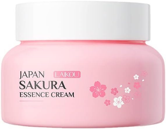 Sakura Essence Cream Facial Moisturizer, Daily Hydrating Repair Face Cream with Sodium Hyaluronate for All Skin Types, Face and Neck Cream to Smooth Skin (60g)