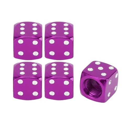 VekAuto 5 Pcs Tire Valve Stem Caps, 12x12MM Car Wheel Valve Cap Universal for Car Bike Motorcycle Anti Crash Aluminum Alloy Purple Tyre Valve Stem Cover Valve Dust Cap Tire Valve Cap