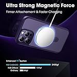 CASEKOO Designed for iPhone 14 Pro Max Case with Magnetic Invisible Stand [Military Drop Protection] [Compatible with MagSafe] Shockproof Slim Translucent Matte Promax Case 6.7 Inch, Purple - Image 2