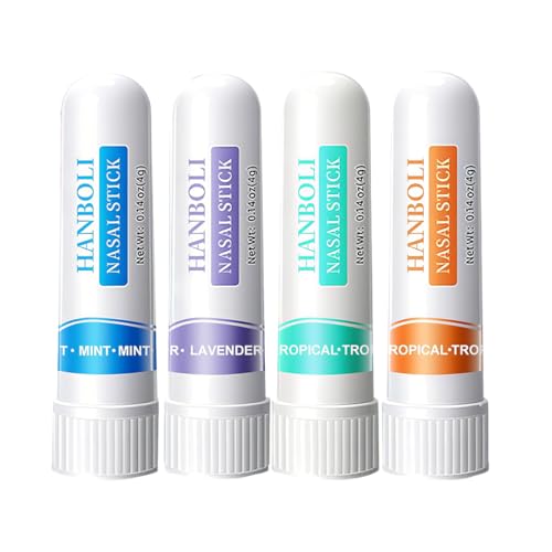 4 Palitos Nasales de Aromaterapia - Fragancia Refrescante de Menta, para Respirar Mejor y Mayor Concentración