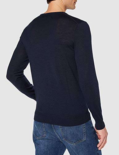MERAKI Pull en Laine Mérinos Homme avec Col V, Bleu (Navy), 48 (Taille fabricant: S) - Image 6